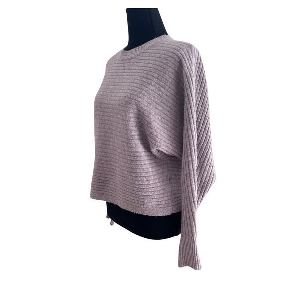 Mauve Crew Neck Horizontal Ribbed Super Soft Sweater - XS - Picture 2 of 9